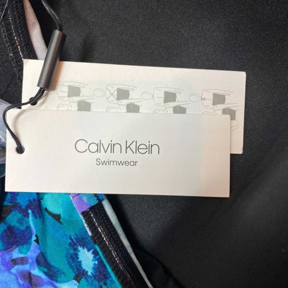 NWT Calvin Klein Floral Strapless One Piece - Size 8 swimsuit - Picture 4 of 4